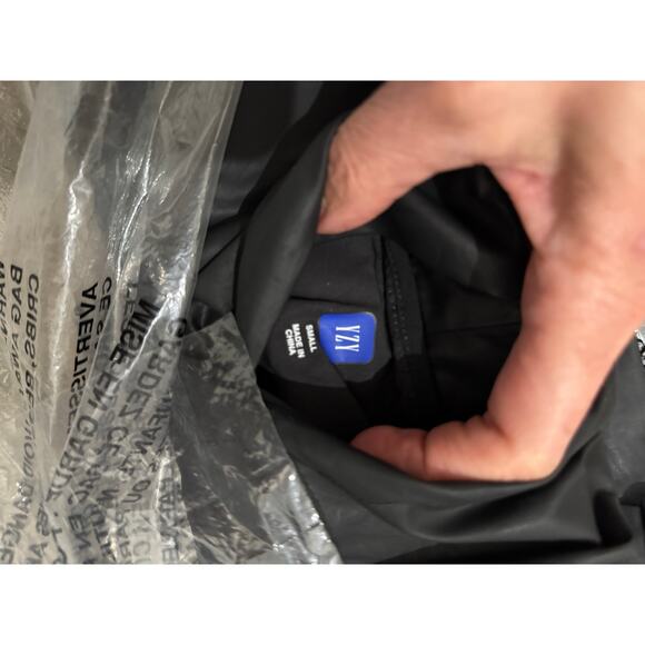 YEEZY GAP by Balenciaga Coated Black Anorak Hoodie Size Small - Picture 6 of 8